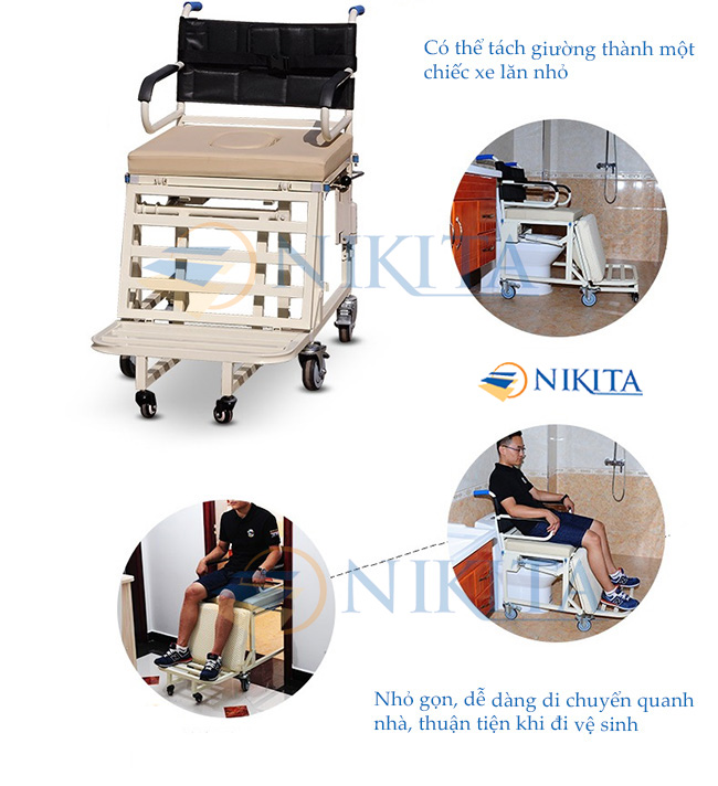 Giường y tế đa năng tách xe lăn NKT-DCN09