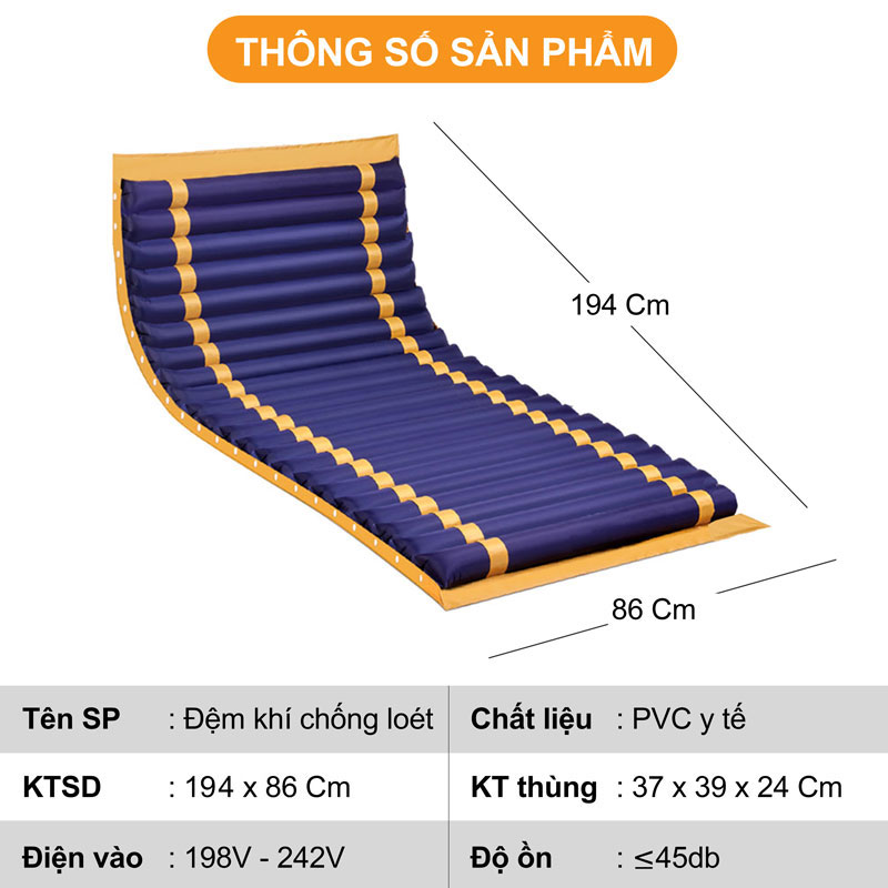 Đệm khí chống loét DK05 cho giường y tế