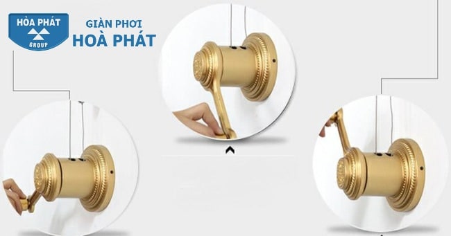 Giàn Phơi Gắn Trần Thông Minh Hòa Phát Star KG-900 Chịu Lực 60Kg, Màu Gold