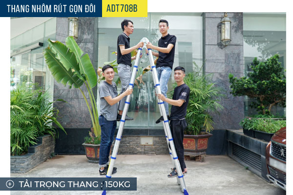 Thang Nhôm Rút (Chữ A) Advindeq ADT708B (Màu Xanh)